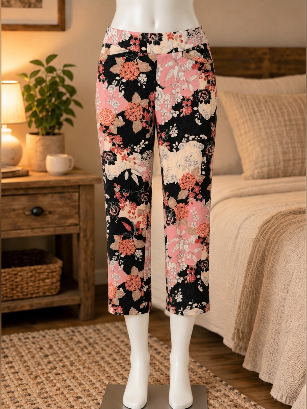 Spartina 449 Floral Patchwork Straight-Leg Pants SZ S